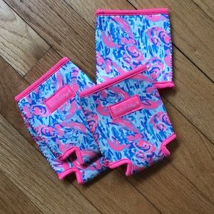 Lilly Pulitzer Cosmic Coral Drink Hugger Set  Set of 4 NEW never used